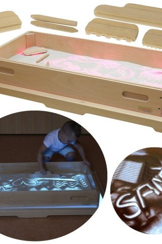 MASTERKIDZ Stačiakampė Smėlio Žaidimų Dėžė su LED Skydžiu