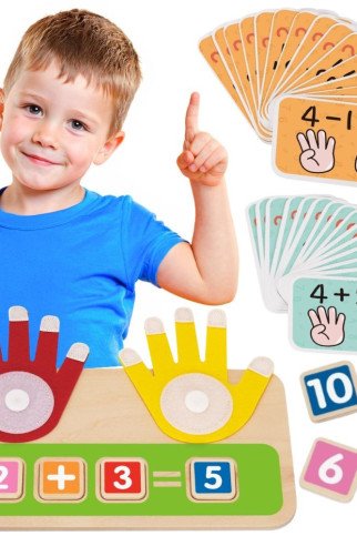 Medinis mokomasis žaislas TOOKY TOY skaičiavimo pirštais, sudėties ir atimties mokymui