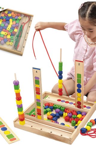 VIGA Medinis Edukacinis Žaidimas Loginiai Karoliai 104 Dalys Montessori VIGA Medinis Edukacinis Žaidimas Loginiai Karoliai 104 Dalys Montessori