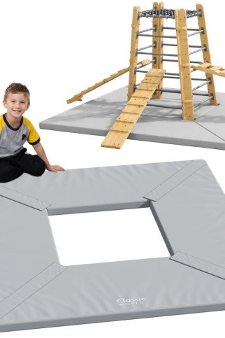 KLASIKINIS PASAULIO EDU Gimnastikos kilimas Trapezo formos Apsauginė kilimėlis lauke esančiam bokšto sąlyginiam patogumui