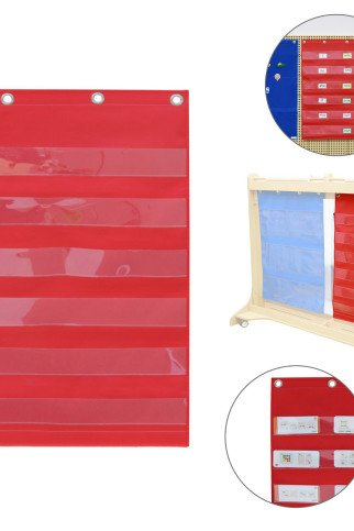 MASTERKIDZ Audininių lakštų su kišenėmis skirtų kortelėms ir paveikslėliams, raudona MASTERKIDZ Audininių lakštų su kišenėmis skirtų kortelėms ir paveikslėliams, raudona