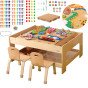 MASTERKIDZ Medinis mokomasis stalas + STEM SIENOS PAPUOŠALAI + 563 Blokai