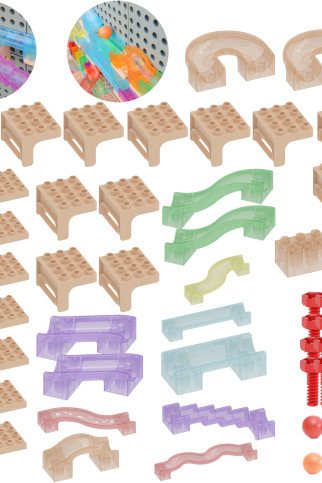 MASTERKIDZ Kamuoliukų takelis STEAM plokštelėms (63 vnt.) MASTERKIDZ Kamuoliukų takelis STEAM plokštelėms (63 vnt.)