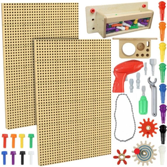 MASTERKIDZ STEAM Montavimo skydeliai + Priedų rinkinys (120 X 80 cm; 2 vnt.)