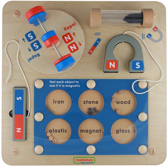 Mokymasis apie magnetinį trauką - lankstus Montesori sienos lentos su MASTERKIDZ
