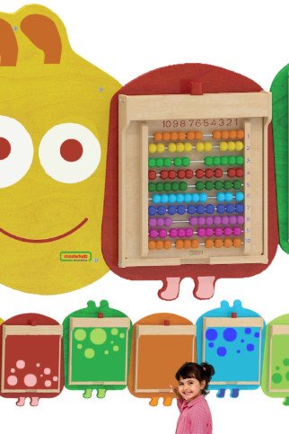 MASTERKIDZ „Flex“ sienos tvirtinimo sistema dėžutėms mokomųjų lentų „Caterpillar“ – 5 vienetams MASTERKIDZ „Flex“ sienos tvirtinimo sistema dėžutėms mokomųjų lentų „Caterpillar“ – 5 vienetams