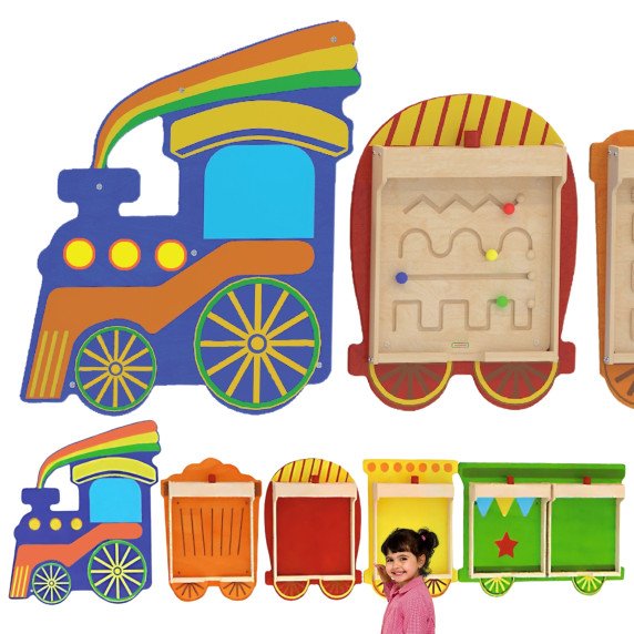 MASTERKIDZ FLEX Edukacinių lentelių tvirtinimo sistema „Traukinys"