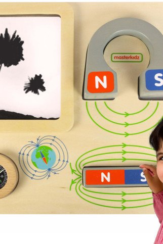 MASTERKIDZ Magnetinis žaislas Mokomasis lenta Montesorio kompasas