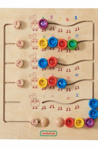 MASTERKIDZ Spalvingos drugelio formos skaičiavimo ir kiekių mokymo lentelė - Montesori edukacinė sieninė lentyna