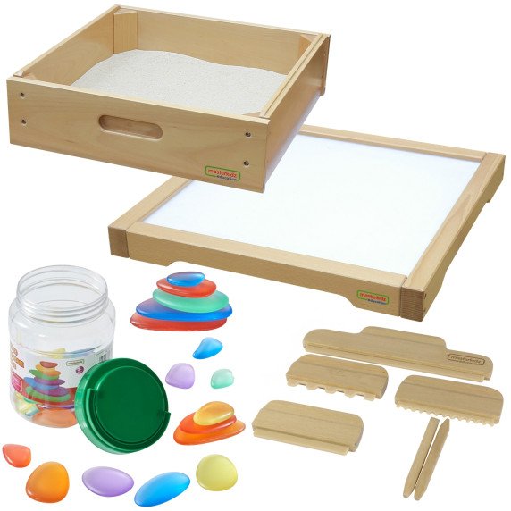 MASTERKIDZ Jutiklinis rėmas - LED panelis + Smėlio žaidimo priedai rinkinys