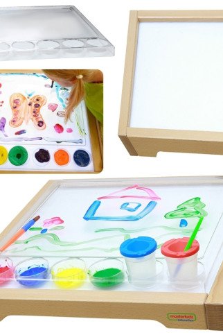 MASTERKIDZ sensorinis LED padėklas + permatomas tapybos padėklas MASTERKIDZ sensorinis LED padėklas + permatomas tapybos padėklas