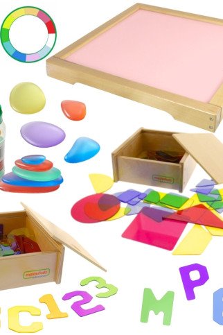 MASTERKIDZ LED šviesos panelė su spalvų keitimu su mokymosi rinkiniu MASTERKIDZ LED šviesos panelė su spalvų keitimu su mokymosi rinkiniu