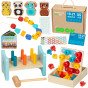 TOOKY TOY dėžė XXL Montessori edukacinė 7in1 pojūčių dėžė 19-21 mėnesiui