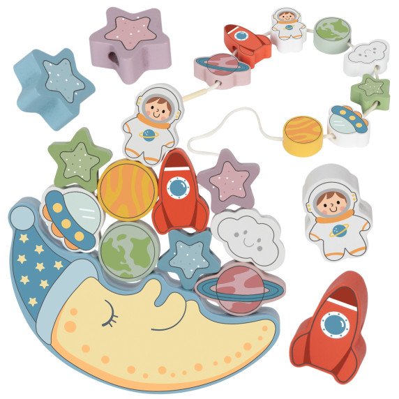 TOOKY TOY Kosminė Miego Mėnulis Balansavimo Medinis Įsimetimo Montesorio Kosmosas