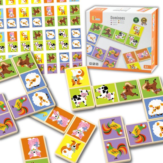 ŪKIO GYVŪNAI Medinis domino žaidimas