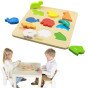 MASTERKIDZ Medinis formų rūšiavimo su spalvingais gyvūnais Montessori