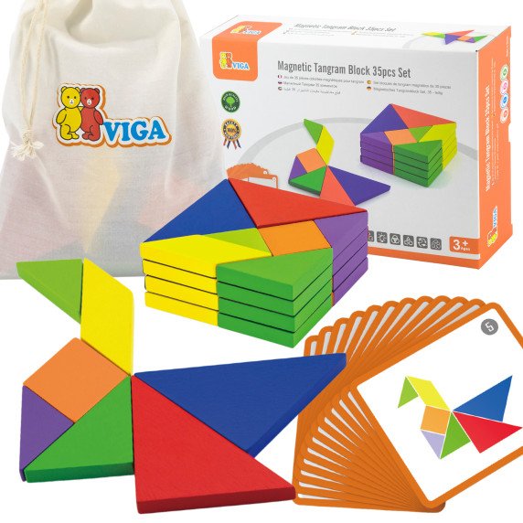 VIGA Tangram Medinis Loginis Žaidimas Galvosūkis FSC Sertifikuotas
