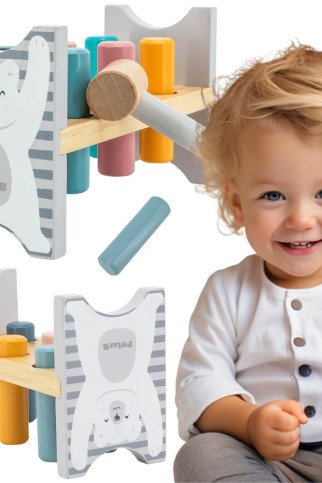 VIGA medinis suoliukas PolarB su plaktuku - Montessori VIGA medinis suoliukas PolarB su plaktuku - Montessori