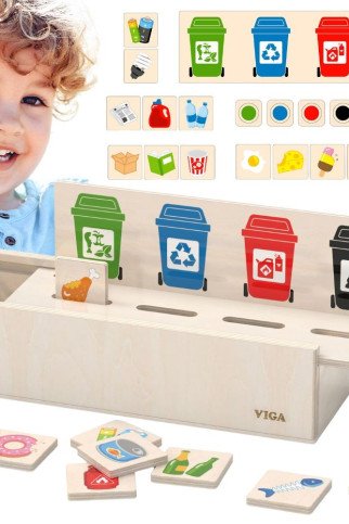 VIGA žaidimas iš minkšto medžio - išmokite rūšiuoti atliekas. VIGA žaidimas iš minkšto medžio - išmokite rūšiuoti atliekas.