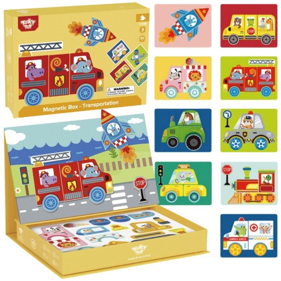 TOOKY TOY Montessori mokomasis dėlionės magnetinis dėžutė vaikams 80 vnt.