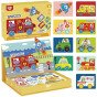 TOOKY TOY Montessori mokomasis dėlionės magnetinis dėžutė vaikams 80 vnt.
