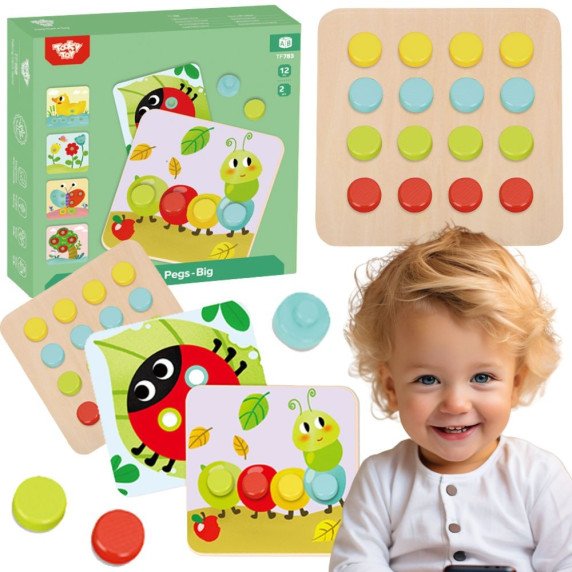 TOOKY TOY Žaislai su įdomiais blokais vaikams, mokymas atpažinti gyvūnus, formą, spalvas + lentos