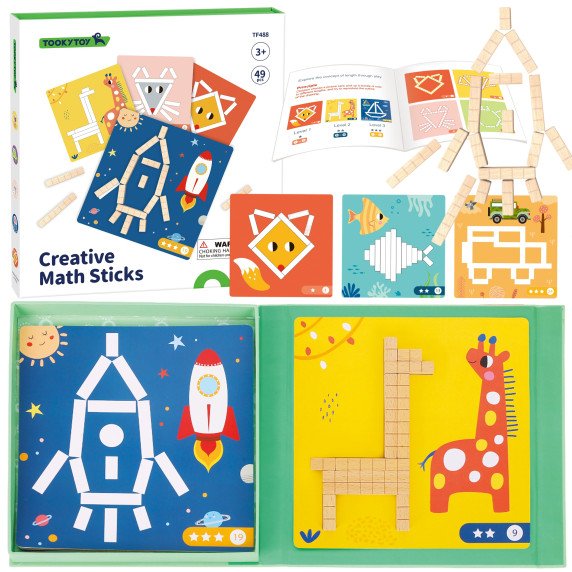 TOOKY TOY Mįslės Loginio Žaidimo Mįslės Magnetinės Kokybinės Plokštelės Vaikams 49 vnt.