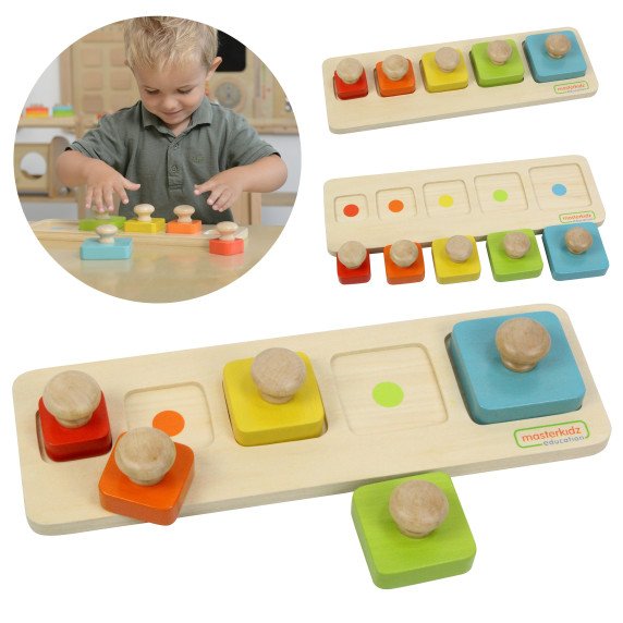 MASTERKIDZ Montessori mokomoji dydžių ir spalvų dėlionė