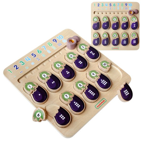 MASTERKIDZ Baklažanas Montessori mokymosi skaičiavimo lentelė