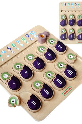 MASTERKIDZ Baklažanas Montessori mokymosi skaičiavimo lentelė MASTERKIDZ Baklažanas Montessori mokymosi skaičiavimo lentelė