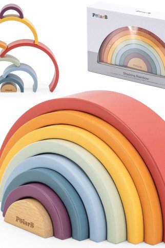 VIGA PolarB medinis vaivorykštės galvos įdėklai kūrybinių Montessori užduočių metu VIGA PolarB medinis vaivorykštės galvos įdėklai kūrybinių Montessori užduočių metu