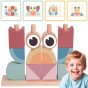 TOOKY TOY Krabas Iš Medžio Galvosūkių Bokštai Blokai Pastelinės Palangės