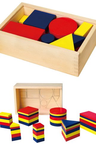 Mediniai Dienes blokai geometriniai figūros Viga Toys Montessori Mediniai Dienes blokai geometriniai figūros Viga Toys Montessori