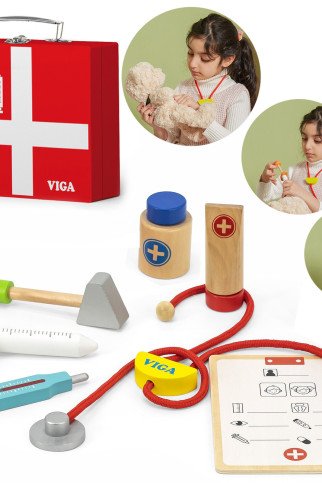 VIGA Mediko rinkinys mažam daktarui dėžutėje VIGA Mediko rinkinys mažam daktarui dėžutėje
