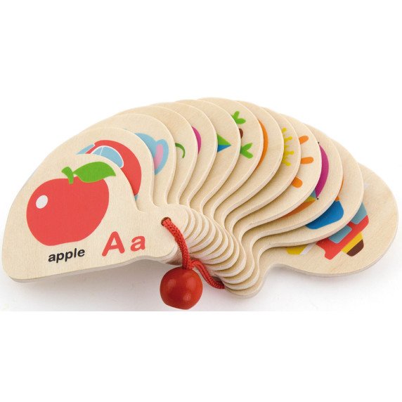 VIGA medinis Montessori abėcėlės ir anglų kalbos mokymo knyga