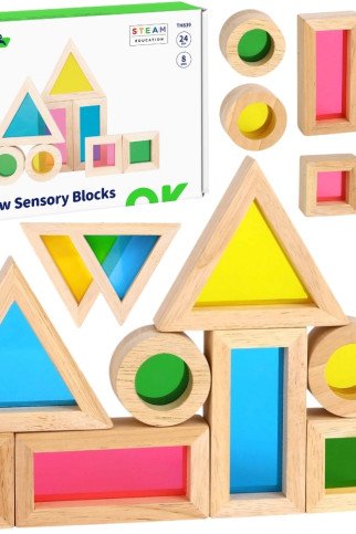 TOOKY TOY Mediniai įvairiausių spalvų veidrodiniai blokai, rinkinys iš 8 dalių FSC TOOKY TOY Mediniai įvairiausių spalvų veidrodiniai blokai, rinkinys iš 8 dalių FSC