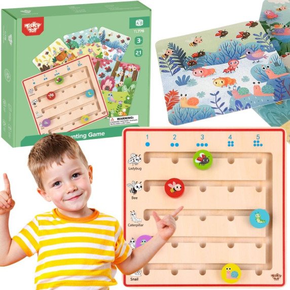 TOOKY TOY Medinis skaičiavimo gyvūnų mokymo žaidimas