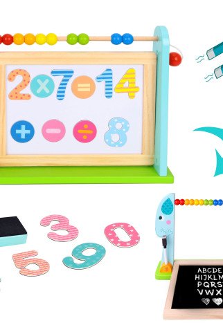 TOOKY TOY Didelis medinis dvipusis magnetinis + kreidinis lenta