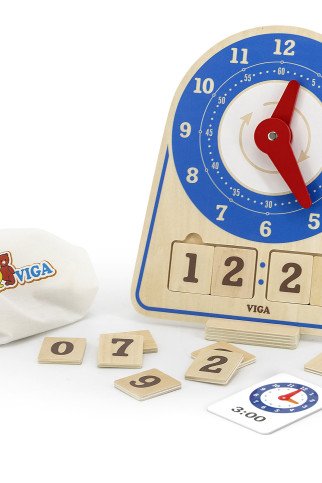 VIGA Medinis laikrodis Laiko mokymo laikrodis Montessori