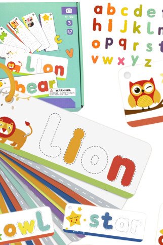 TOOKY TOY Montessori abėcėlinis galvosūkis, mokymasis raidžių, žodžių, gyvūnų, 57 vnt.