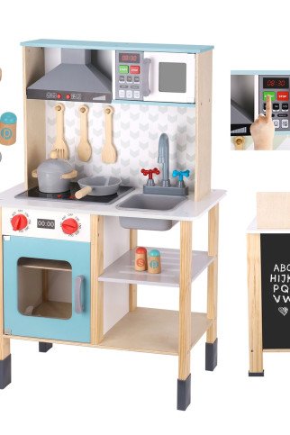 Stambi medinė vaikų virtuvė TOOKY TOY, 10 dalių, FSC Stambi medinė vaikų virtuvė TOOKY TOY, 10 dalių, FSC