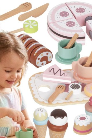 TOOKY TOY Saldžių pyragėlių rinkinys iš medžio dėžutėje Konditerijos ledainėlis. TOOKY TOY Saldžių pyragėlių rinkinys iš medžio dėžutėje Konditerijos ledainėlis.