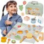 TOOKY TOY Pikniko rinkinys maisto pjaustytuvu su velkru Pusryčių rinkinys