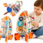 Tooky Toy Didelis Medinis Išsilavinimo Žaislas Daugiafunkcinė Raketos