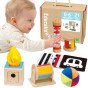 TOOKY TOY dėžutė XXL Montessori švietimo 6in1 pojūčių dėžutė 0-6 mėnesiai