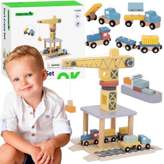 Medinis uosto kranas TOOKY TOY rinkinys