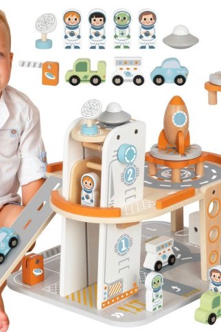 TOOKY TOY Medinis kosmoso stotelė su aikštele TOOKY TOY Medinis kosmoso stotelė su aikštele