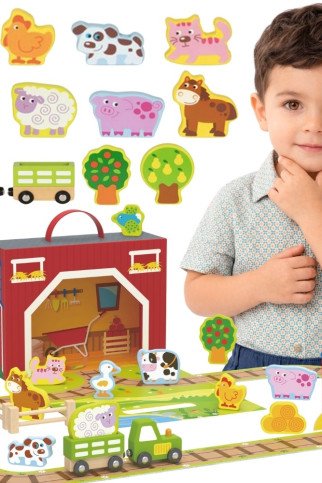 Medinis Ūkinis Ūkis TOOKY TOY Dėžutėje su Figūromis ir Transporto Priemonėmis Medinis Ūkinis Ūkis TOOKY TOY Dėžutėje su Figūromis ir Transporto Priemonėmis