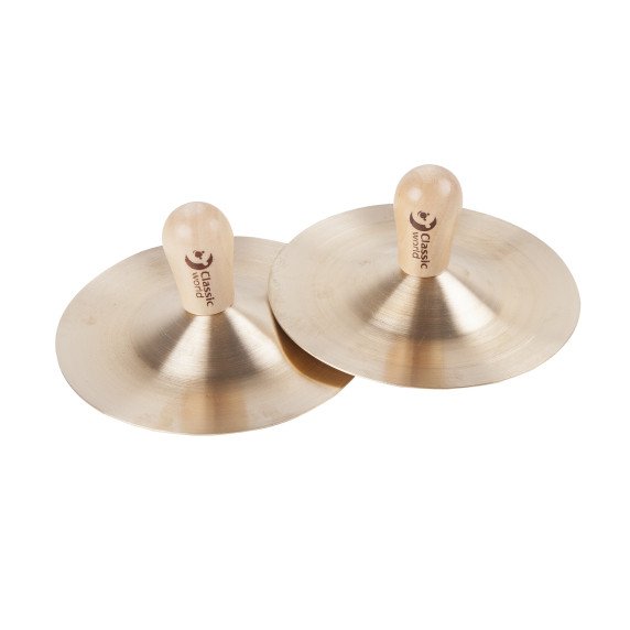KLASIKINIS PASAULIO EDU muzikinis instrumentas - cineliniai būgneliai (9 cm) vaikams, 2 vnt.
