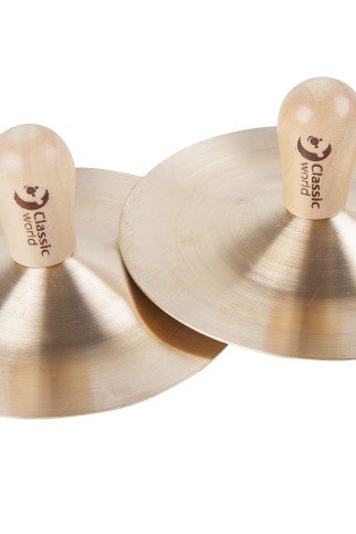 KLASIKINIS PASAULIO EDU muzikinis instrumentas - cineliniai būgneliai (9 cm) vaikams, 2 vnt.